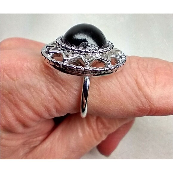 Onyx Tibetan Earrings & Sara Cov. Adjustable Ring - Picture 8 of 13